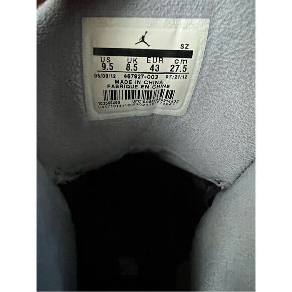 2012 NIKE AIR JORDAN Flight 45 TRK Black/Grey SNEAKERS 467927-003 Mens Size US9. - Picture 7 of 7
